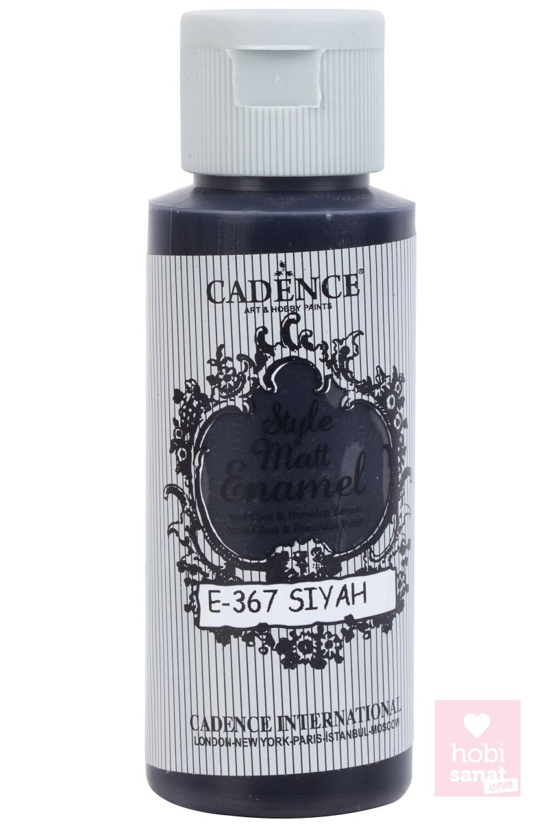 Cadence Style Matt Enamel Cam &amp; Porselen Boyası Siyah