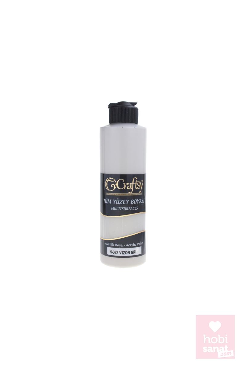 Craftsy Tüm Yüzey Boyası (Multisurface) VİZON GRİ 250ml